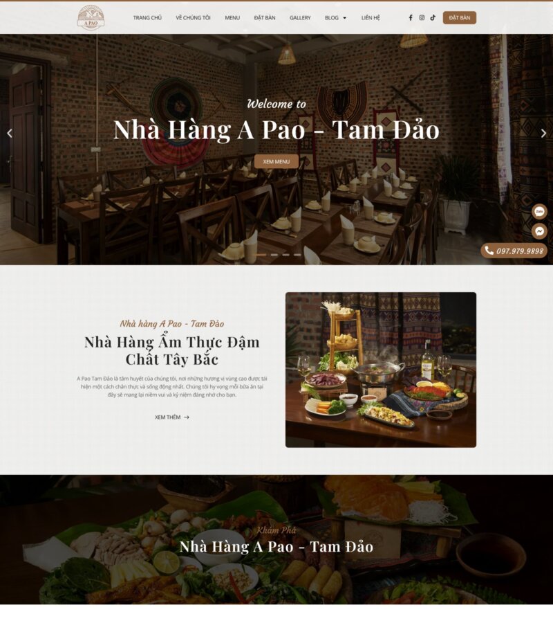 Mẫu website nhà hàng