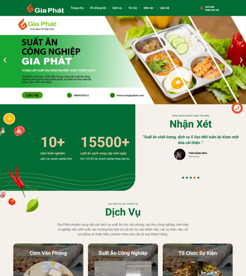 Mẫu website thực phẩm