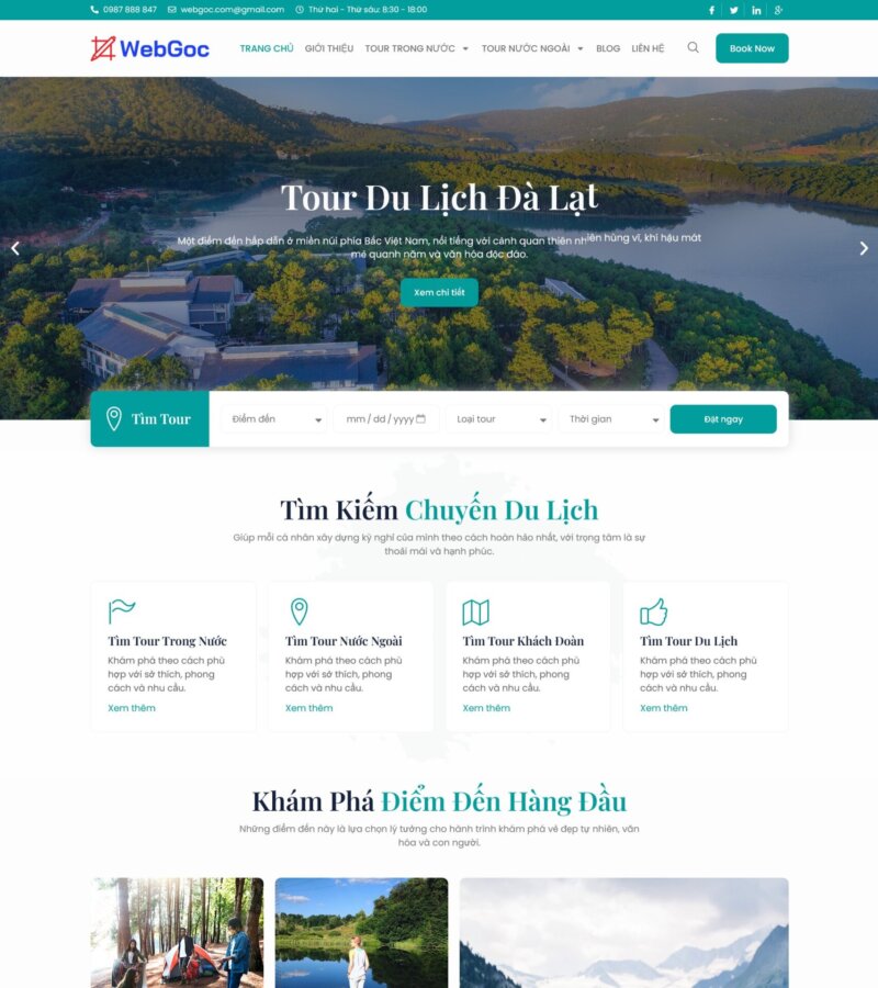 Mẫu website du lịch