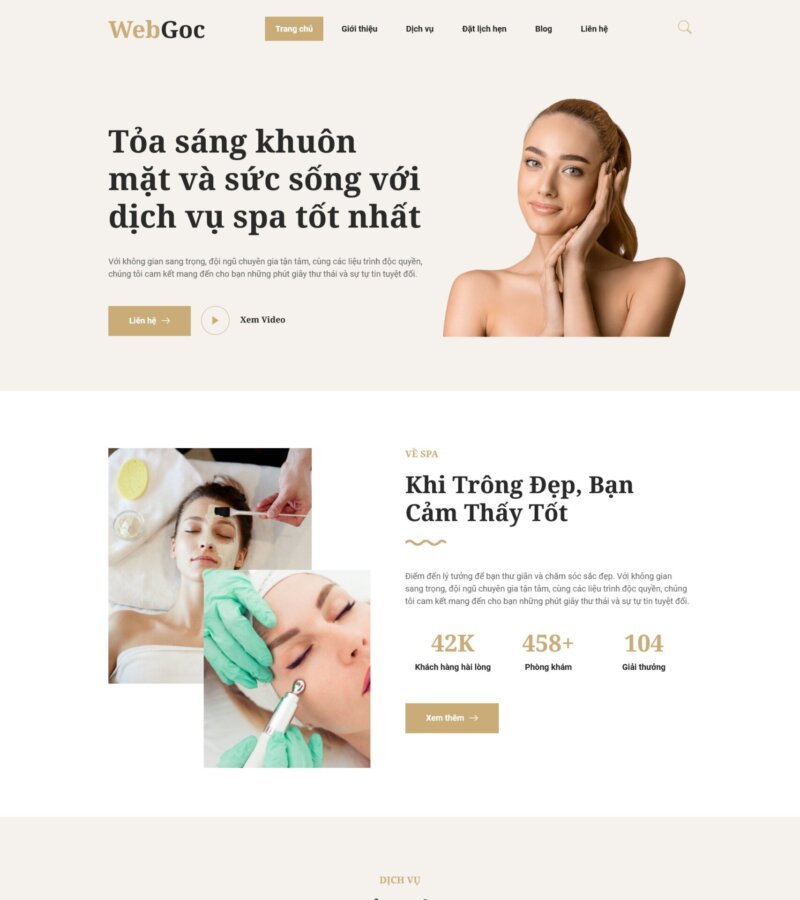 Mẫu website spa