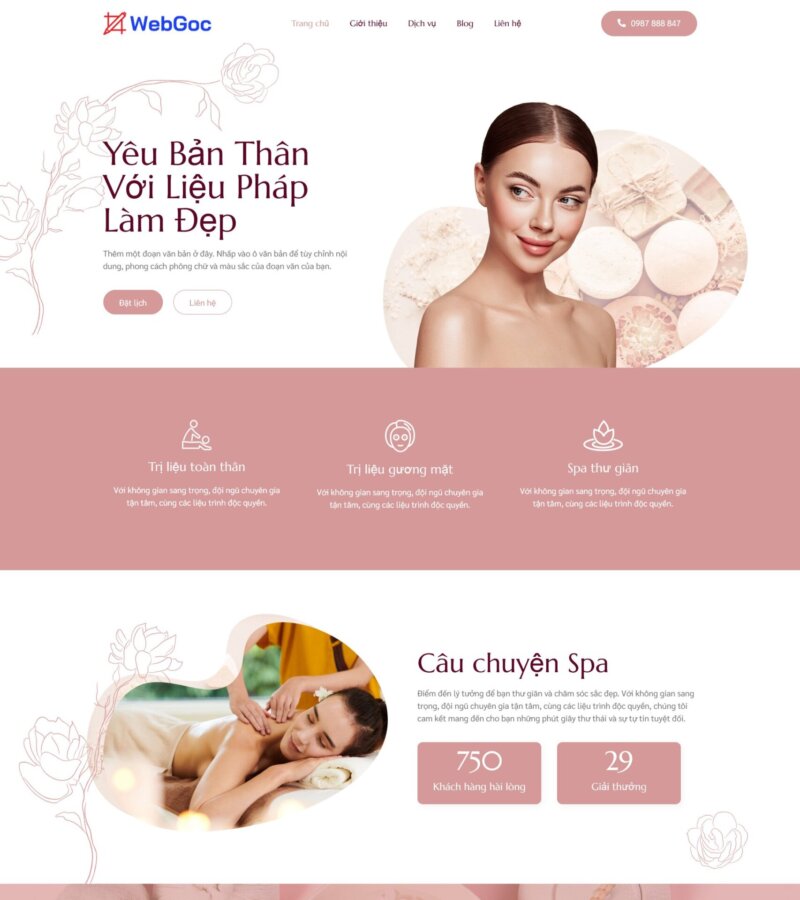 Mẫu website spa