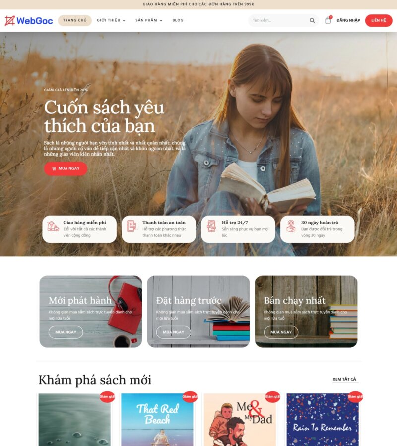 Mẫu website bán sách