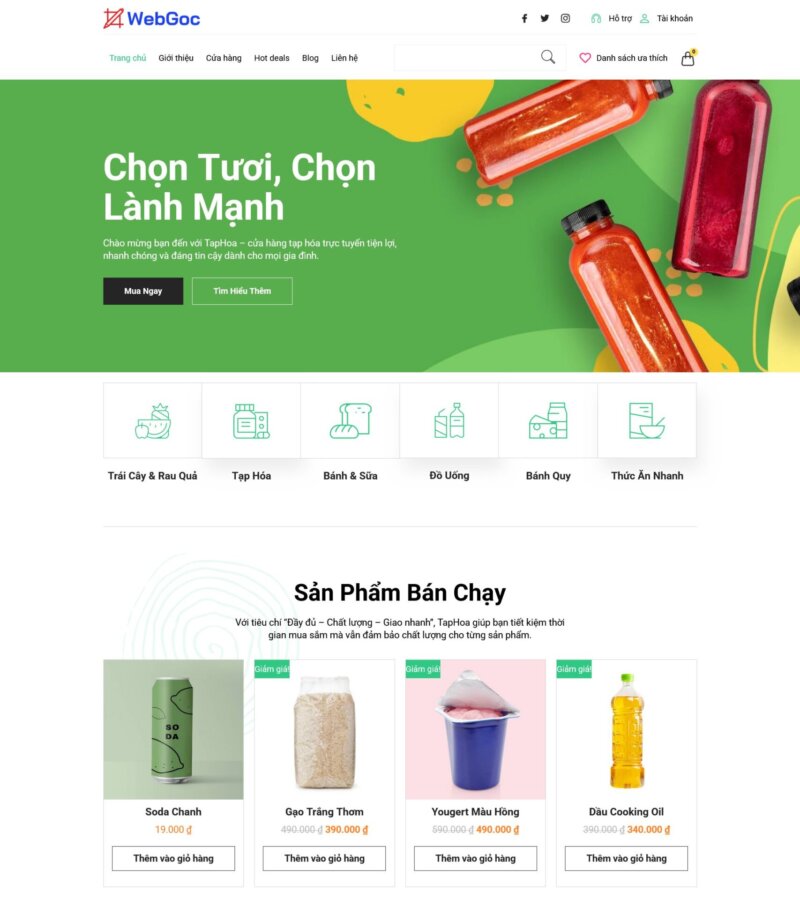 Mẫu website tạp hóa